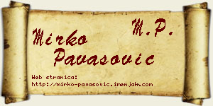 Mirko Pavasović vizit kartica